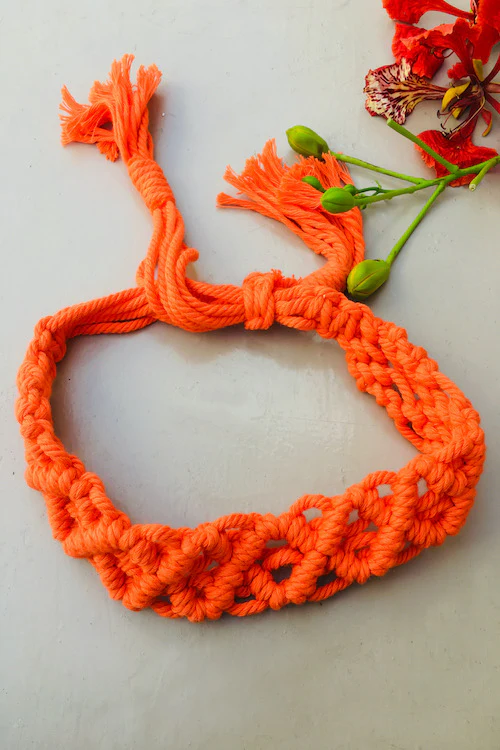 House of Macrame Headband - Orange - Image 3