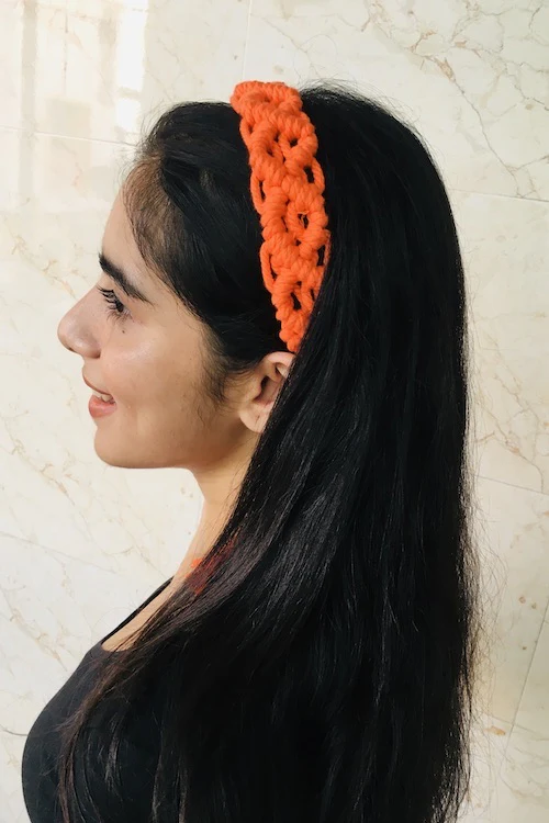 House of Macrame Headband - Orange - Image 4