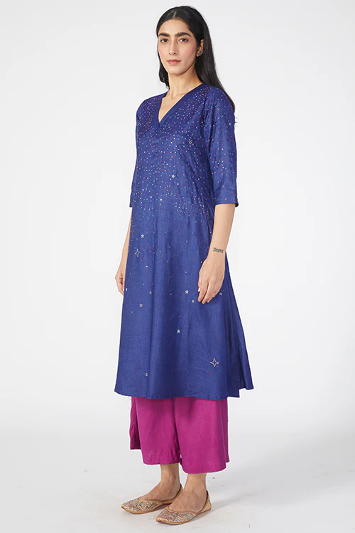 Okhai 'Heavenly' Embroidered Kurta Pant Dupatta Set - Image 4