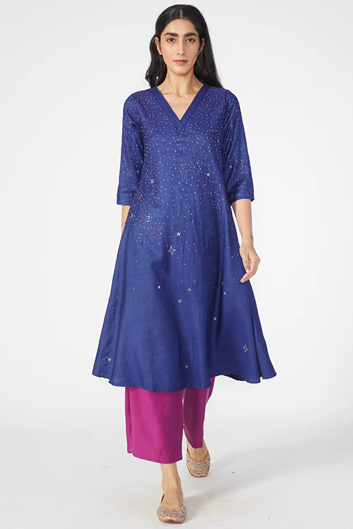 Okhai 'Heavenly' Embroidered Kurta Pant Dupatta Set - Image 6