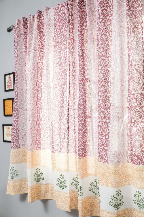 Sooti Syahi Heavenly Homeland Hand Block Printed Window Curtain - Image 4
