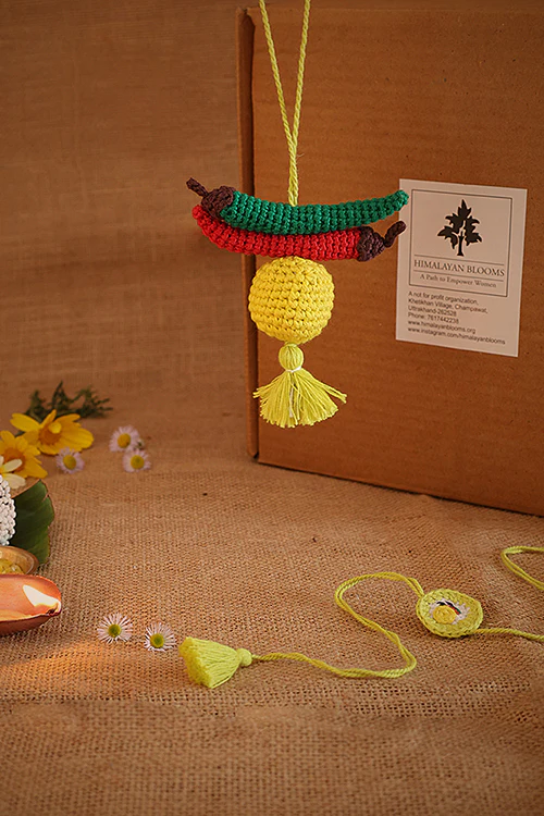 Himalayan Blooms 1 Rakhi,Nimbu Mirchi,Rauli,Rakhi Gift Hamper - Image 4