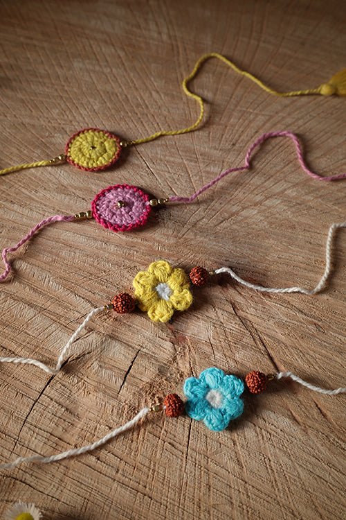 Himalayan Blooms 2 Genda Rakhi+ 2 Kali Rakhi (Set Of - 4) - Image 3