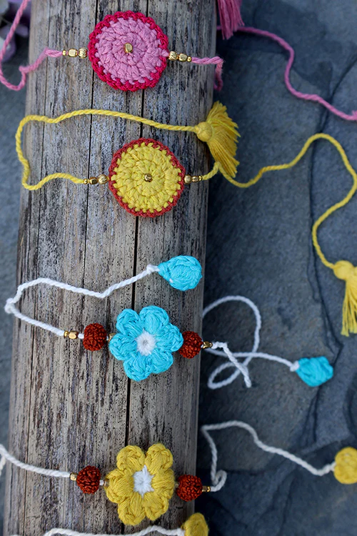 Himalayan Blooms 2 Genda Rakhi+ 2 Kali Rakhi (Set Of - 4) - Image 4