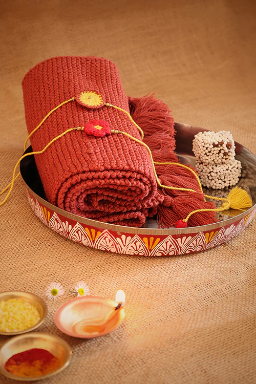 Himalayan Blooms 2 Rakhi,Scarf, Thali,Rauli - Image 2
