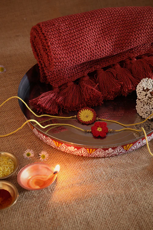 Himalayan Blooms 2 Rakhi,Scarf, Thali,Rauli - Image 3