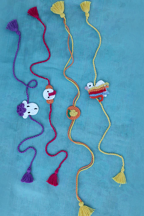Himalayan Blooms Cotton Thread Kids Rakhi (Set Of - 4) - Image 5