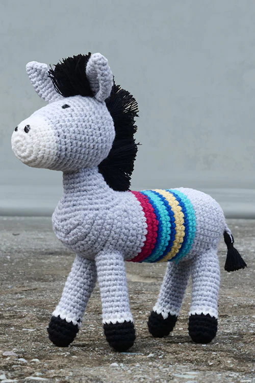 Himalayan Blooms Hand Made Crochet Soft Toys - Donkey