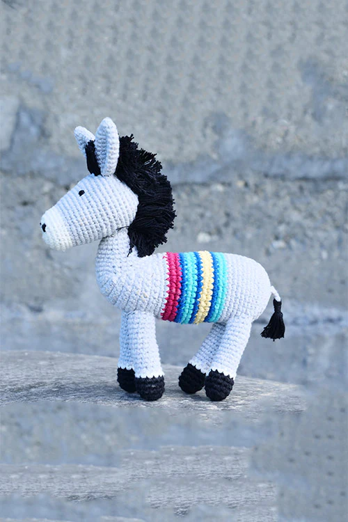 Himalayan Blooms Hand Made Crochet Soft Toys - Donkey - Image 2