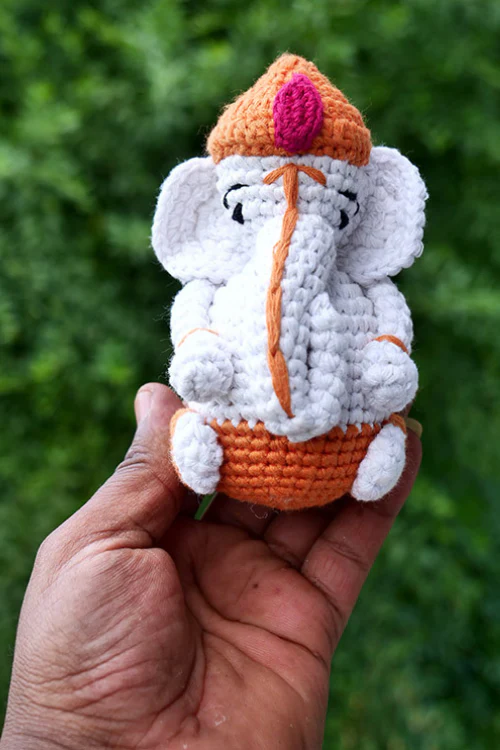 Himalayan Blooms Hand Made Crochet Soft Toys - Ganesha - Image 6