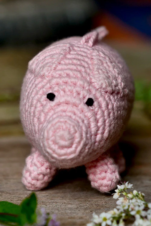 Himalayan Blooms Hand Made Crochet Soft Toys - Pig - Image 6