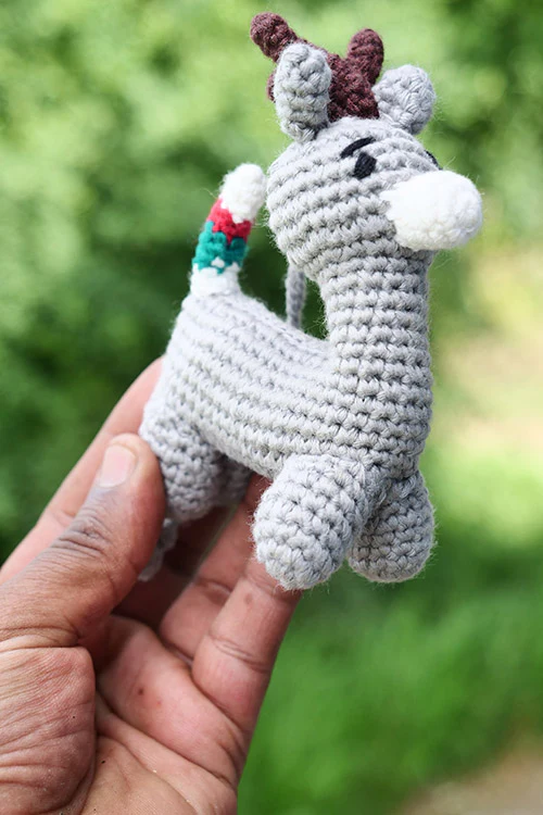 Himalayan Blooms Hand Made Crochet Soft Toys - Raindeer - Image 4