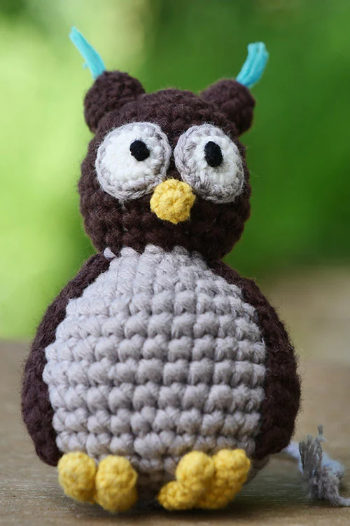 Himalayan Blooms Hand Made Crochet Soft Toys - Standing Owl - Image 6