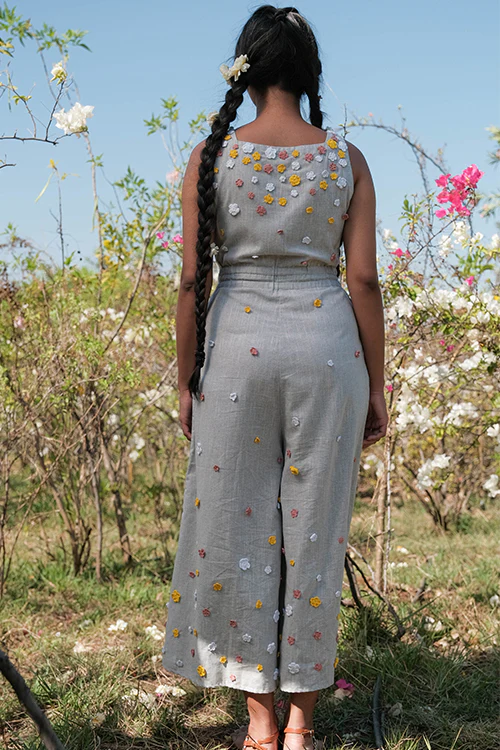 Okhai 'Holiday' Pure Cotton Hand Embroidered Jump Suit - Image 6