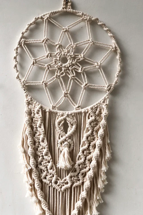 HoM Handcrafted Macrame 'Star Gaze' Dream-catcher Wall Hanging - Image 4