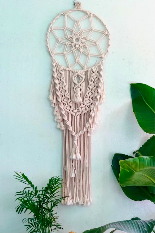 HoM Handcrafted Macrame 'Star Gaze' Dream-catcher Wall Hanging - Image 5