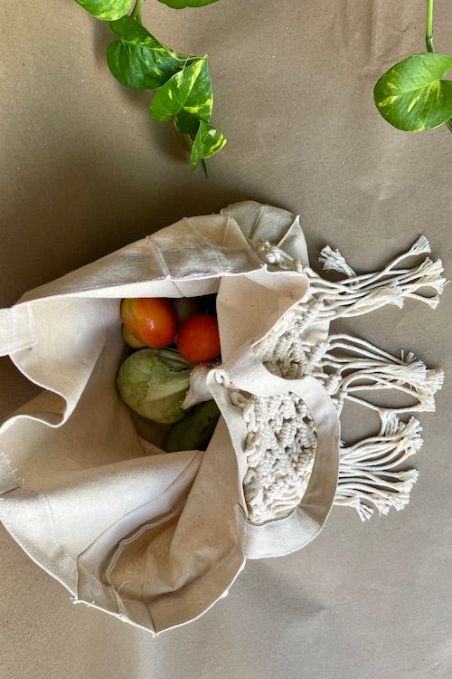 House Of Macrame 100% Cotton Grocery Tote Bag - Image 6