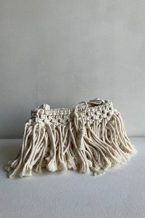 House Of Macrame "Freya" Hand-Bag - Off White - Image 3