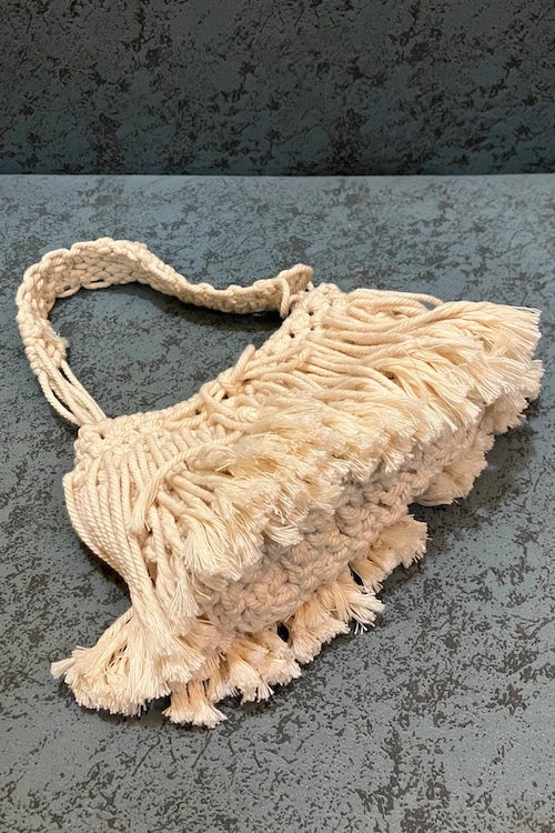 House Of Macrame "Freya" Hand-Bag - Off White - Image 4