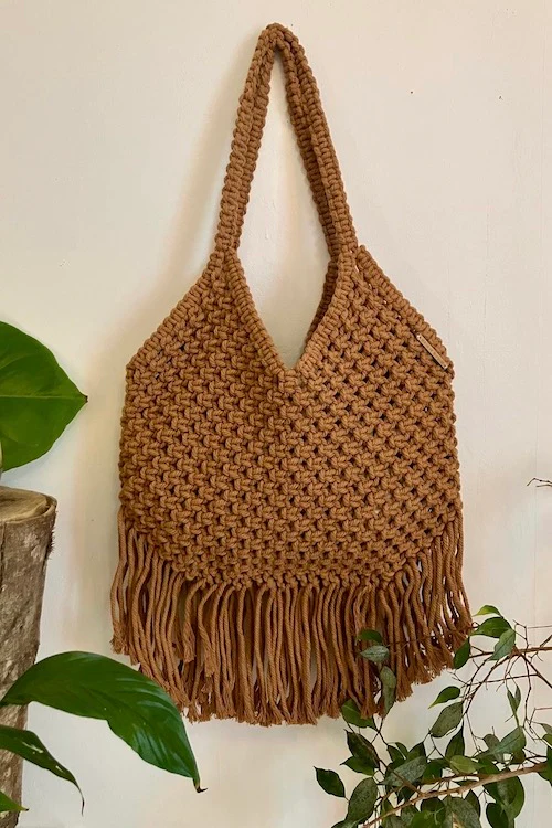 House Of Macrame "Nomadic Knots" Tote-Bag - Brown - Image 2