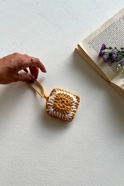 House Of Macrame "Phool" Crochet Airpods Cover - Yellow - Image 3