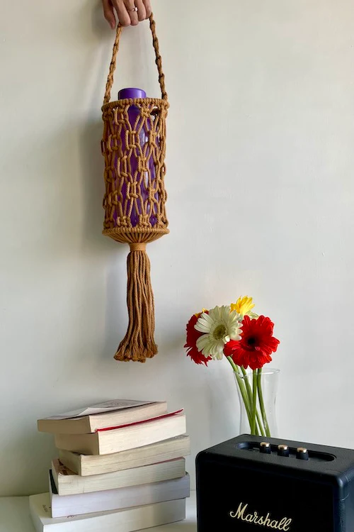 House Of Macrame 'Rustic' Bottle Holder Carry Bag - Image 5