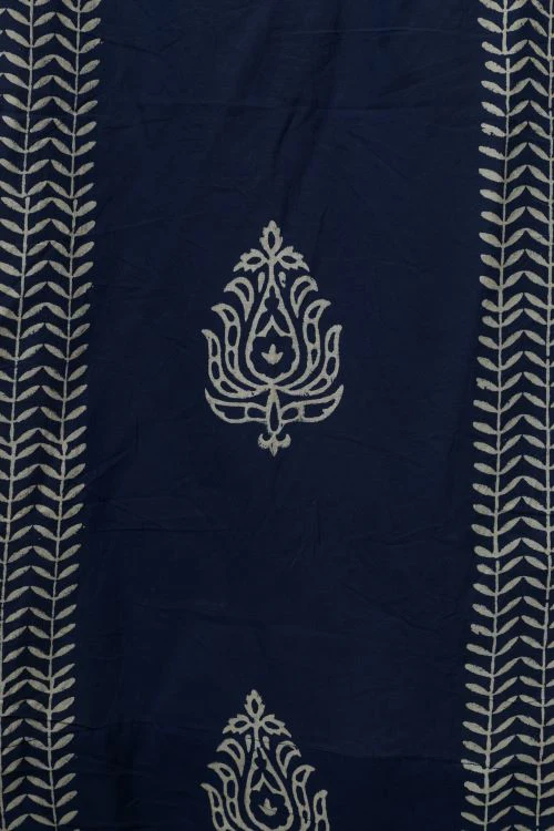 Sooti Syahi Hydrangea Hand Block Printed Door Curtain - Image 5