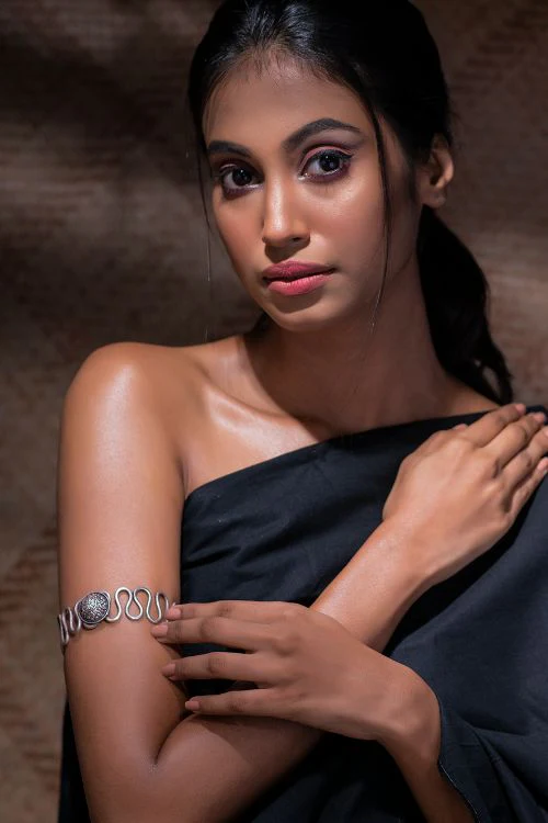 India Craft House Pure Silver Traditional Maharashtrian Armband - Baazuband - Image 3