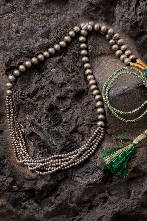 India Craft House Pure Silver Traditional Maharashtrian Set - Gol Mani Neckpiece - Image 4