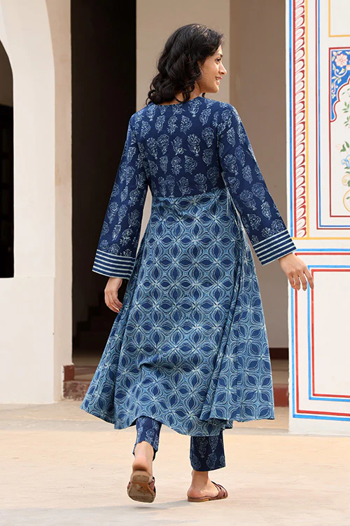 Okhai 'Indigenous Soul' Pure Cotton Hand Block Printed Kurta Pant Set - Image 4