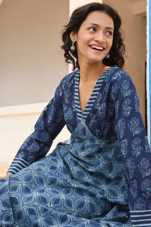 Okhai 'Indigenous Soul' Pure Cotton Hand Block Printed Kurta Pant Set - Image 7