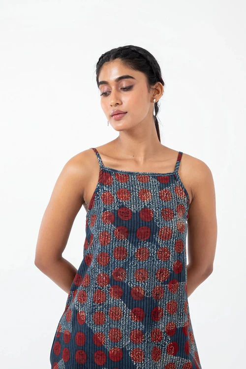 Inkriti "Indie" Block Printed Organic Cotton Dress - Allover - Image 3