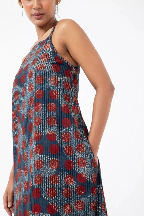 Inkriti "Indie" Block Printed Organic Cotton Dress - Allover - Image 4