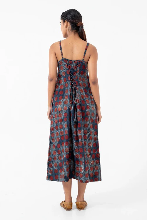 Inkriti "Indie" Block Printed Organic Cotton Dress - Allover - Image 6