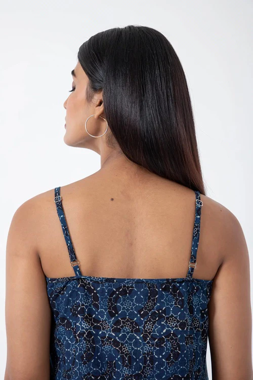 Inkriti "Summer" Block Printed Organic Cotton Dress - Brushstroked - Image 6