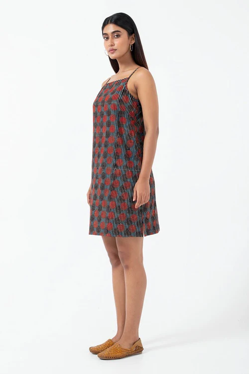 Inkriti "Summer" Block Printed Organic Cotton Dress - Sunset - Image 5