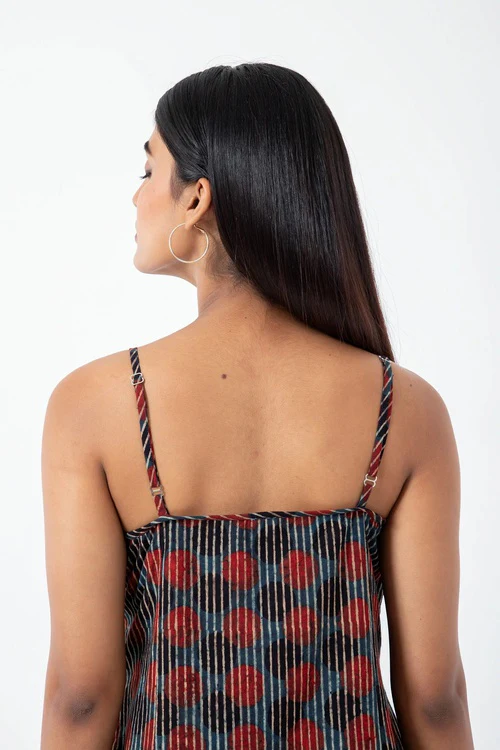 Inkriti "Summer" Block Printed Organic Cotton Dress - Sunset - Image 6