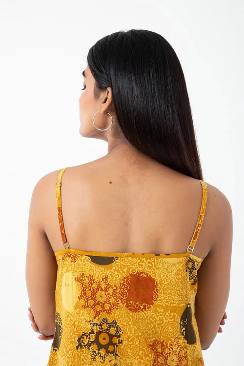 Inkriti "Summer" Block Printed Organic Cotton Dress - Sunshine - Image 4