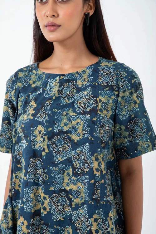 Inkriti "Zero-Waste" Block Printed Organic Cotton Dress - Atypical Seageen - Image 2
