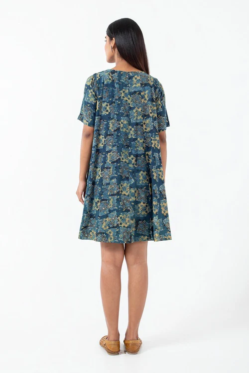Inkriti "Zero-Waste" Block Printed Organic Cotton Dress - Atypical Seageen - Image 5