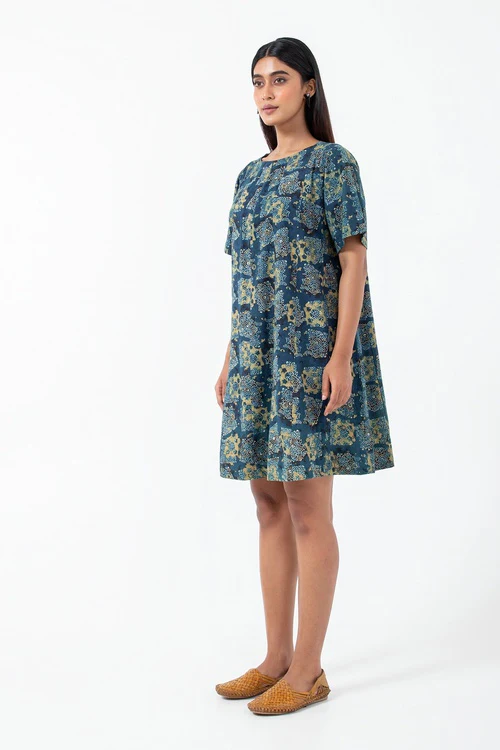 Inkriti "Zero-Waste" Block Printed Organic Cotton Dress - Atypical Seageen - Image 7
