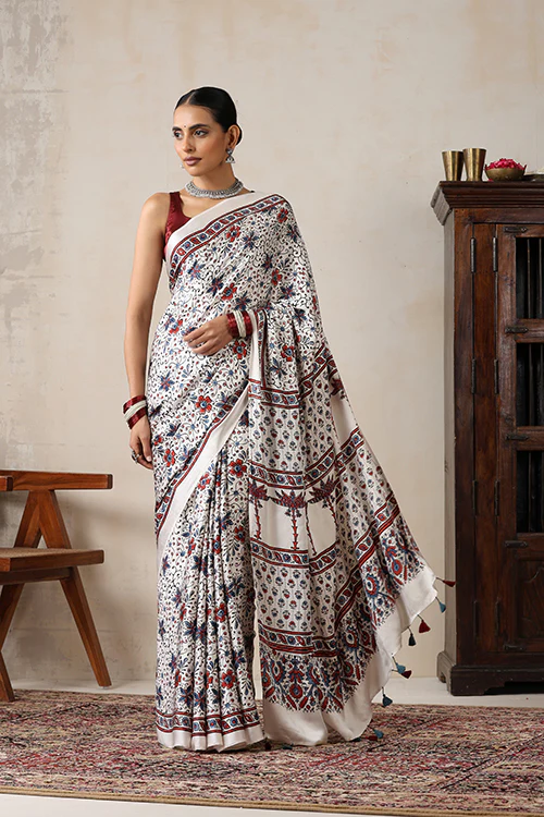 Jahangir Khatri - Bagru Ajrakh Modal Saree - Image 4