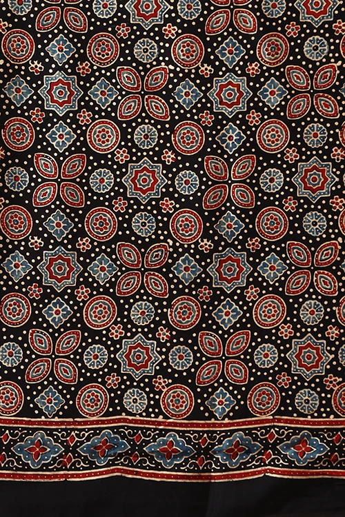 Jahangir Khatri - Black Ajrakh Modal Saree - Image 7