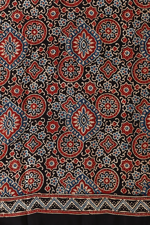 Jahangir Khatri - Black Ajrakh Modal Saree - Image 7