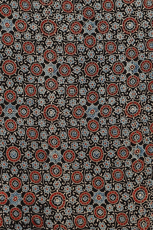 Jahangir Khatri - Black & Maroon Ajrakh & Bandhani Modal Saree - Image 4