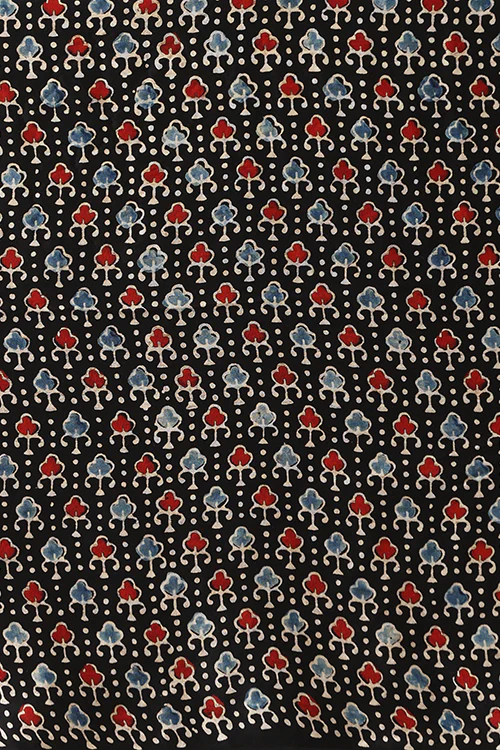 Jahangir Khatri - Black & Maroon Ajrakh & Bandhani Modal Saree - Image 7