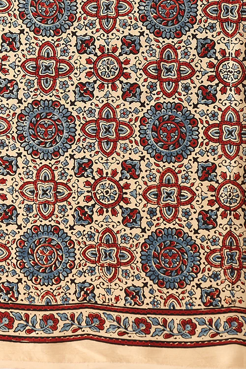 Jahangir Khatri - Bagru Ajrakh Modal Tissue Pallu Saree - Image 5