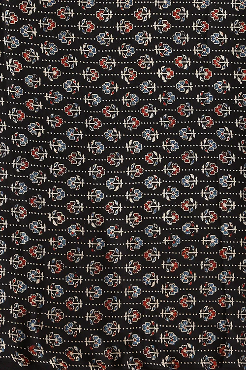 Jahangir Khatri - Black & Red Ajrakh & Bandhani Modal Tissue Pallu Saree - Image 5