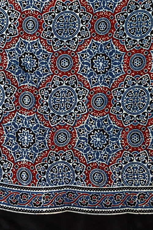 Jahangir Khatri - Indigo Blue Ajrakh Modal Saree - Image 7