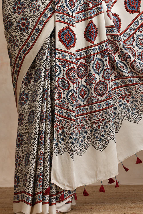 Jahangir Khatri - Bagru Ajrakh Modal Saree - Image 2